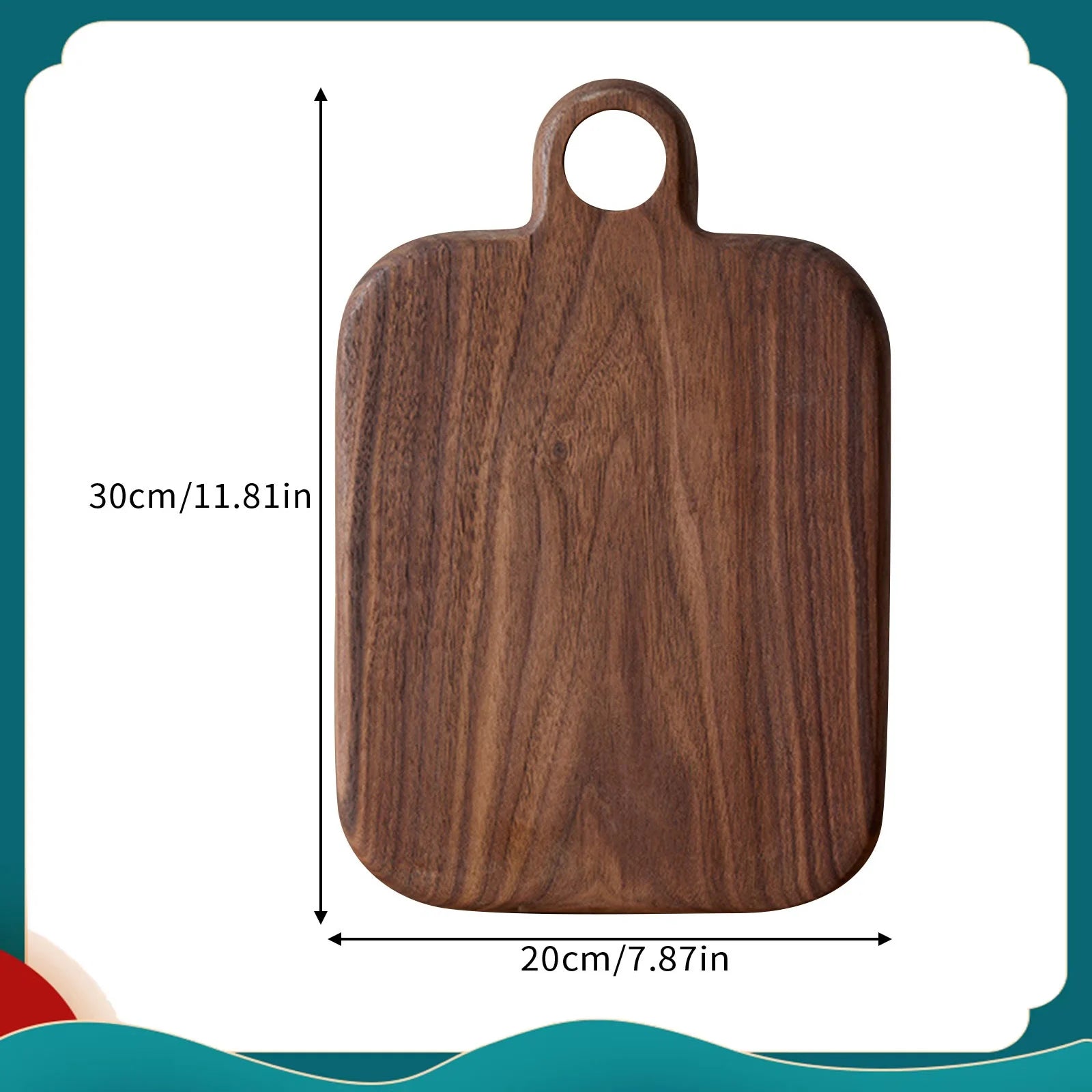 Carved wooden cutting board fruit water cup children’s dining plate steak - 30x20x2cm 1 / one size