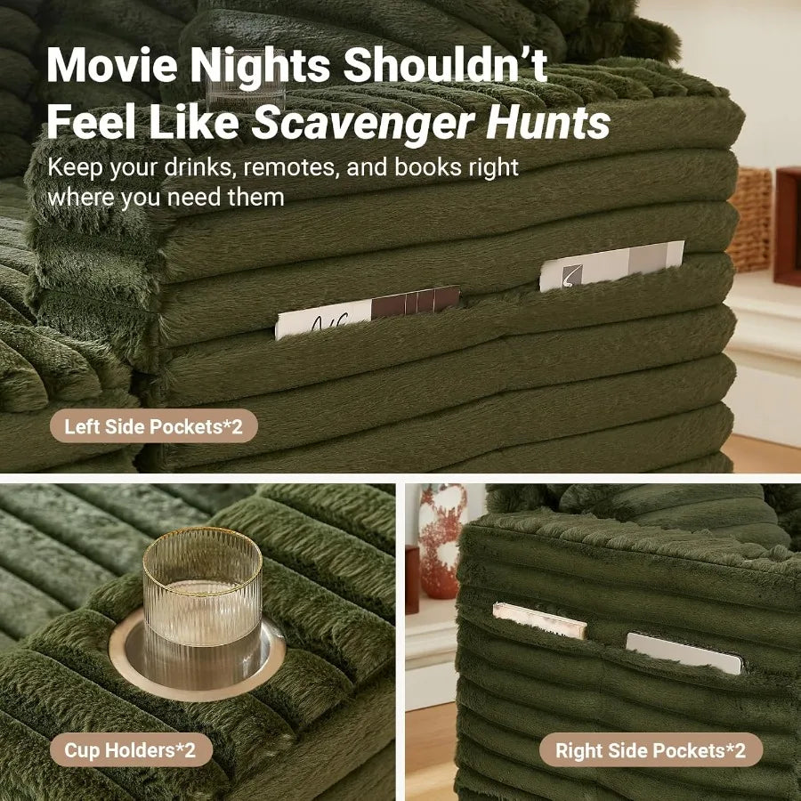 Chaise lounge chair indoor 64 oversized s with wood frame upholstered sofa bed for living room movie bedroom 4 - united