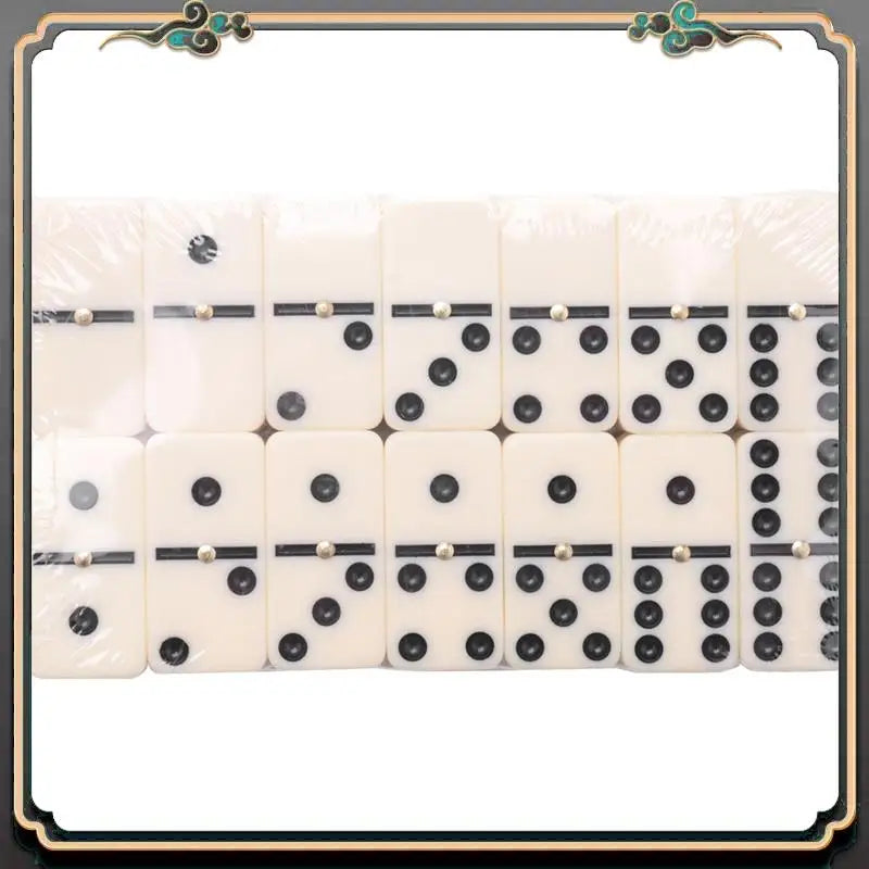 Premium 56pcs/set domino board games toys travel funny table game kid children educational for gifts - brown ivory