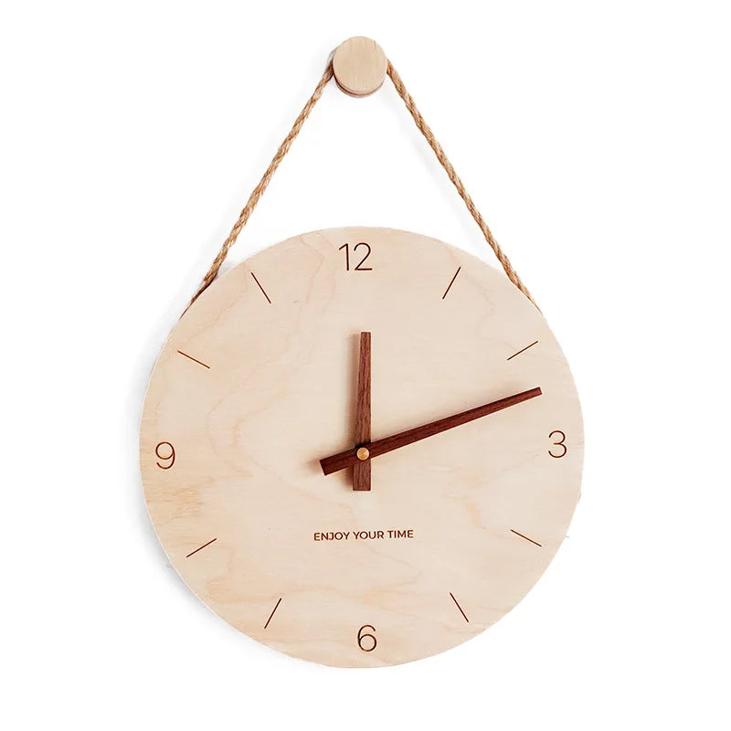 Wooden sling creative wall clock nordic japanese hot-selling home living room decoration