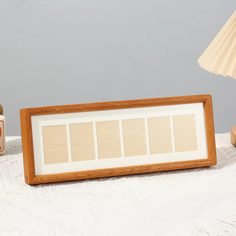 Solid wood picture frame display stand for diy 6-grid couple wedding photos high-grade bocote photo home decor