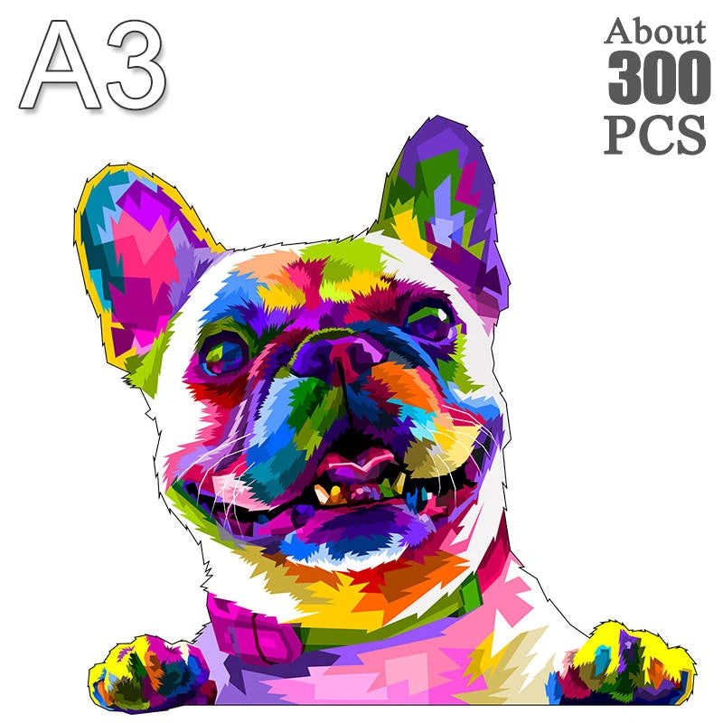 High quality hedgehog jigsaws diy wood jigsaw for kids adult dog wooden animal puzzle brain twister intelligent toys