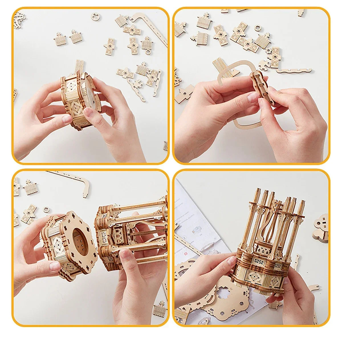 Ferris wheel hands craft diy 3d wooden puzzle instrument assembly building model kit brain teaser puzzles toy - ferris