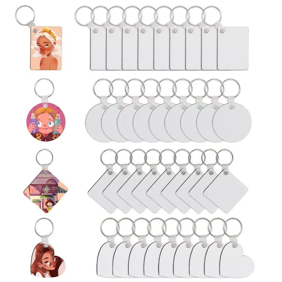 Free shipping 40pcs/lot wholesale custom wood mdf keychain sublimation blanks for gifts - key chain