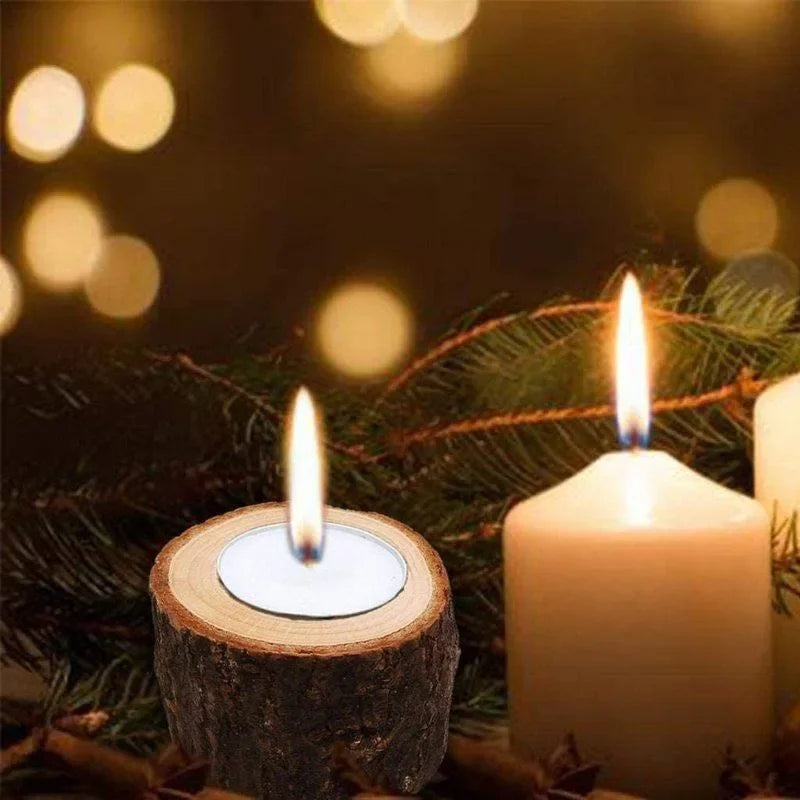 Wooden tea light candle holders for wedding centerpieces halloween table birthday party valentine’s day home decorations