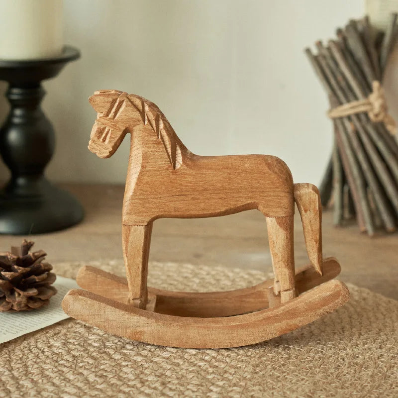 Trojan horse desktop decoration nordic style home pine handicraft ornaments office living room birthday gift