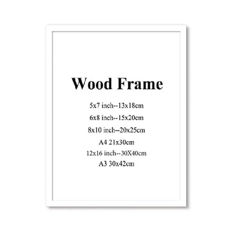 A4 a3 photo frame wooden black white color picture frames for poster wall art hanger - 8x10inch(20x25cm)