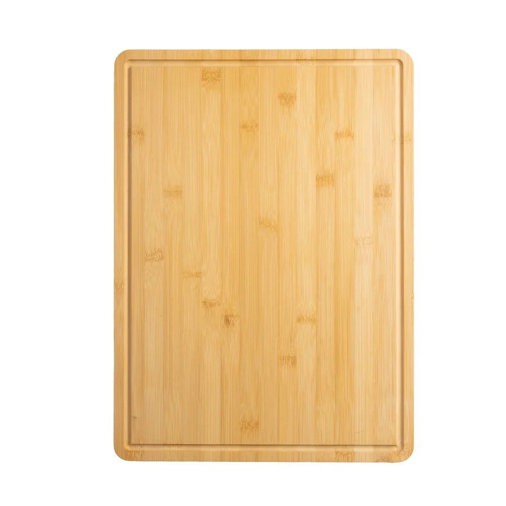 Non-slip bamboo cutting board with juice groove built-in handles eco-friendly kitchen essential durable food prep tool
