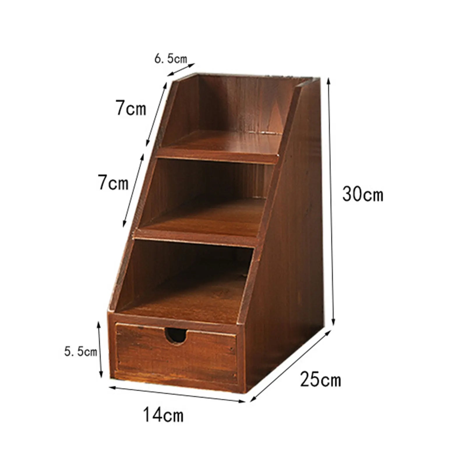 Office desk vintage wooden organizer rustic sturdy retro portable rack stationery box for countertop drawer school