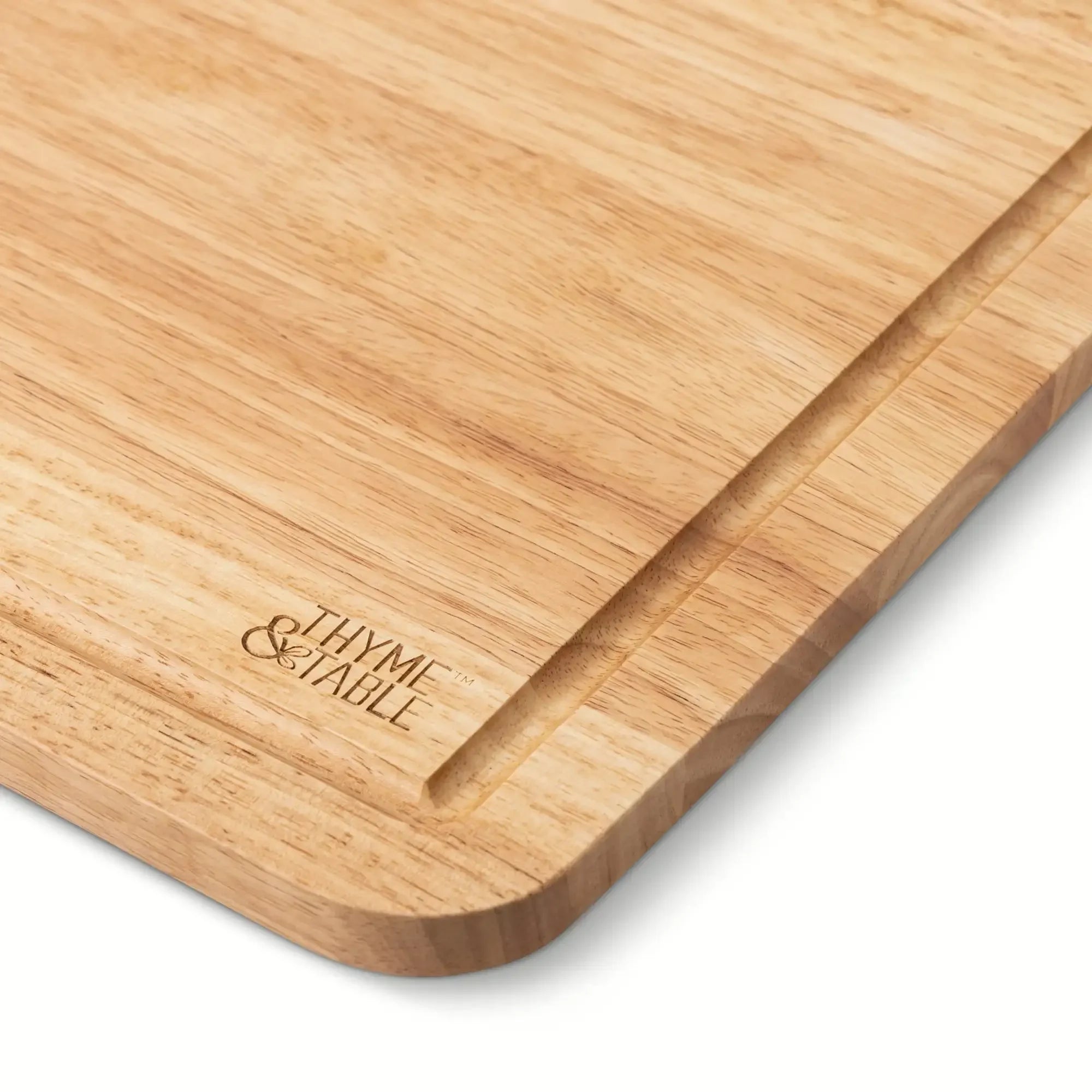 Rubberwood cutting board with non-slip handle durable long-lasting construction for reliable food preparation - united
