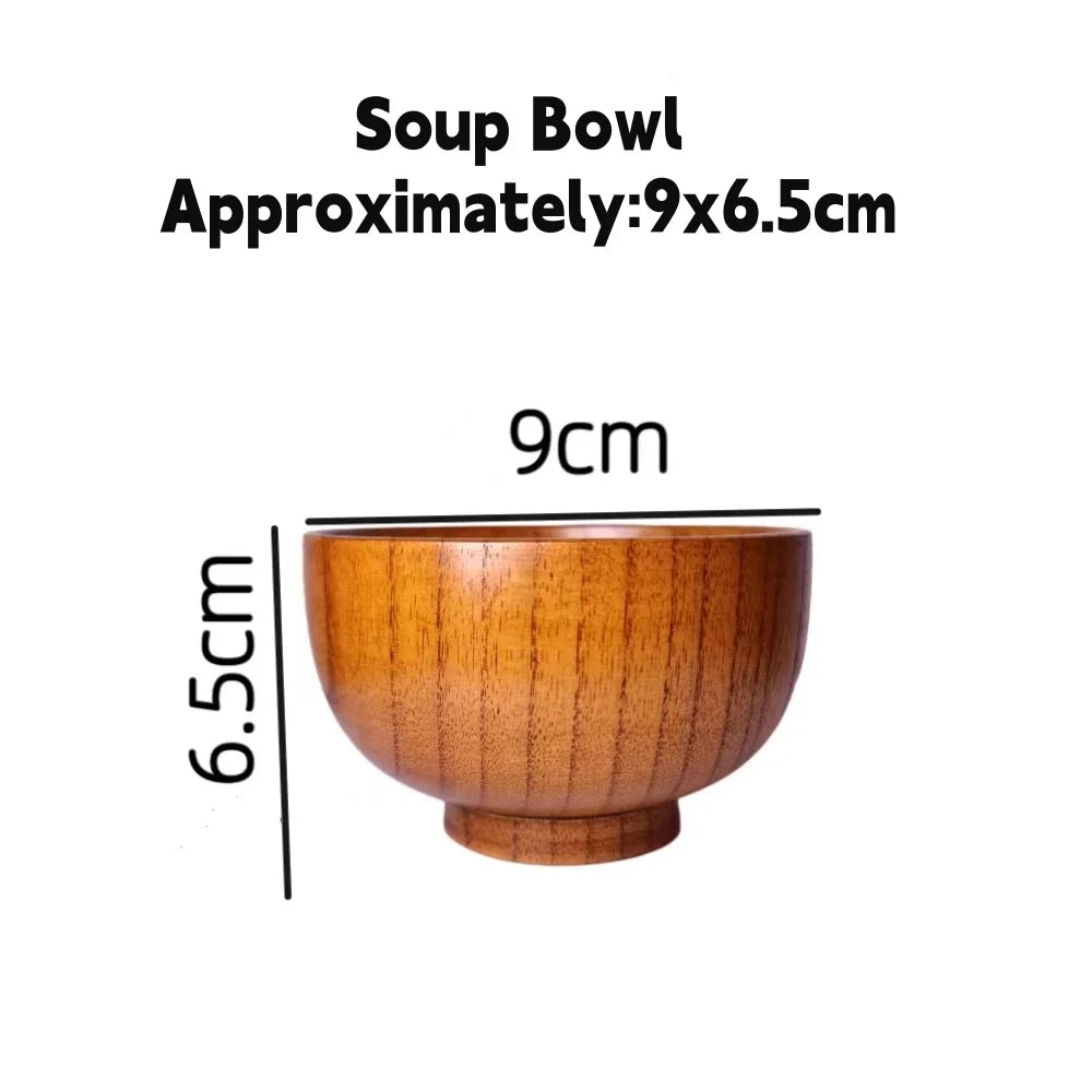 Japanese style jujube wood bowls,with wooden spoon,round rice bowls,restaurant noodles bowls,fruit salad bowls oup