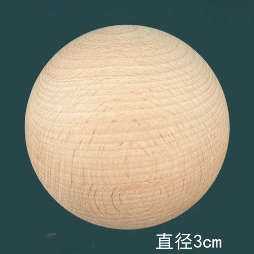 Solid wood carving solid color round ball staircase handrail bed tail headpost decoration column sculpture - beech 3cm