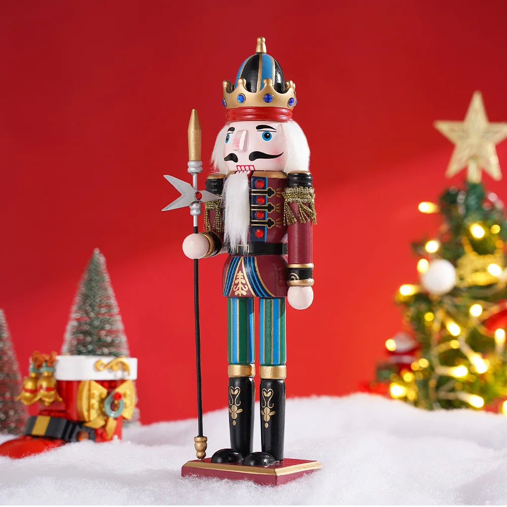 Nutcracker soldier puppet wooden statues handicraft doll toy christmas navidad new year gift home decoration 30cm - d