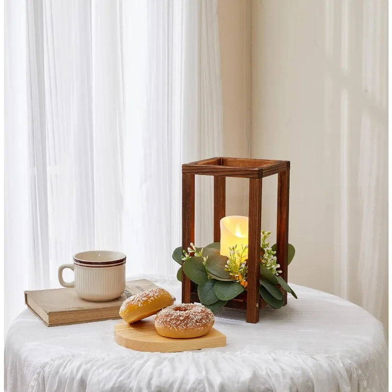 12 set wooden wedding lantern centerpiece candle holder for farmhouse table fireplace perfect t - united states