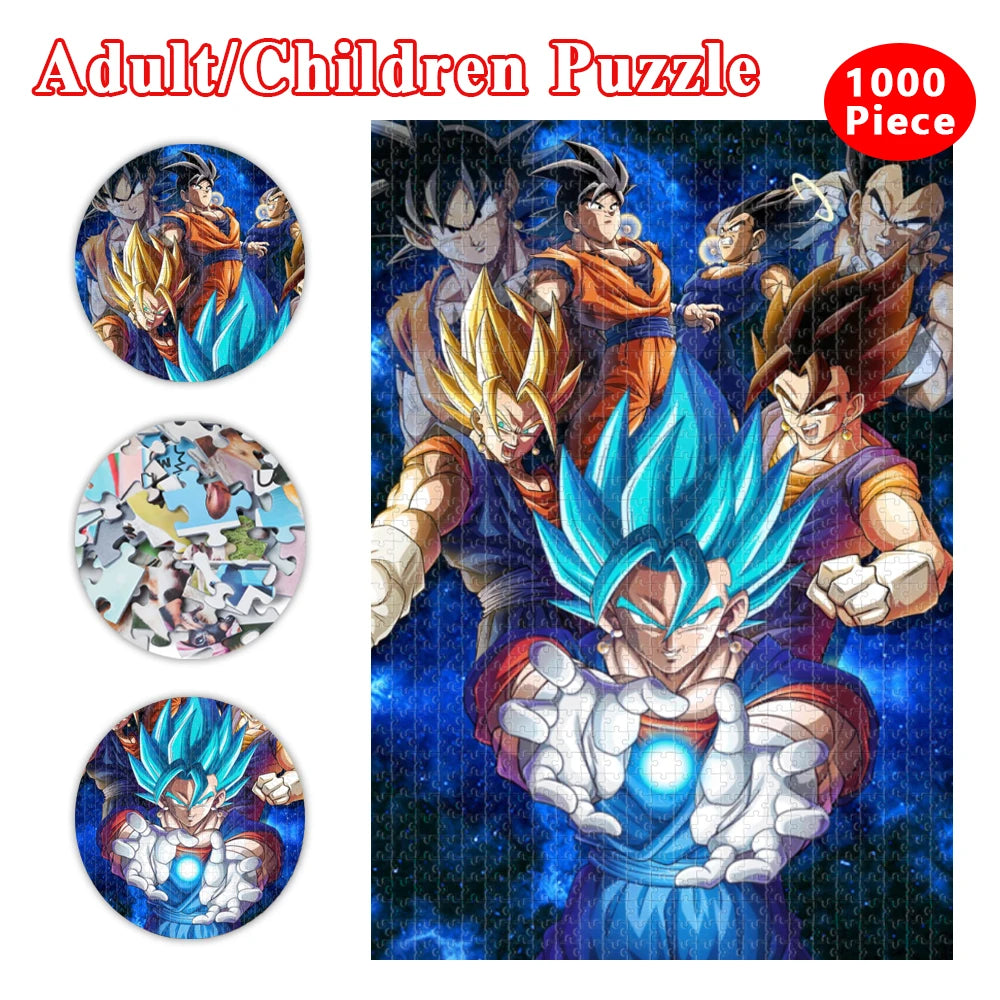 Dragon ball jigsaw puzzle cartoon wood 1000 piece super saiyan puzzles for adults family gifts kid educational toys