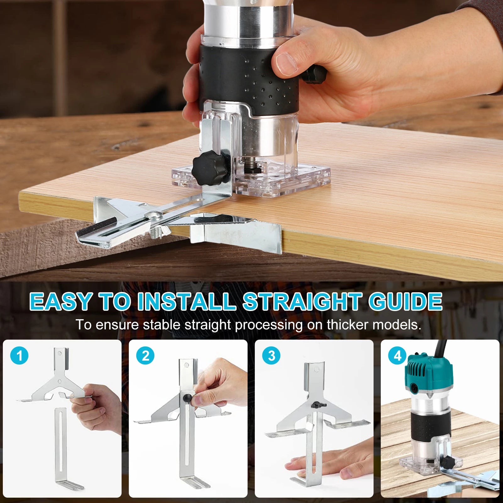 Electric trimmer wood router woodworking trimming milling engraving slotting machine us 110v linear guide rail - united