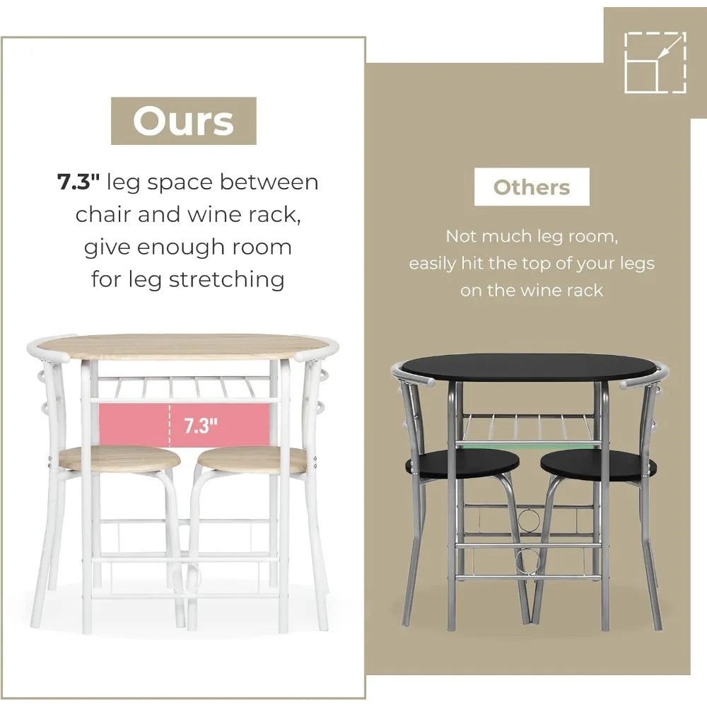 3 piece dining set,small kitchen table set for 2,breakfast set,kitchen wooden and 2 chairs small space/dining r