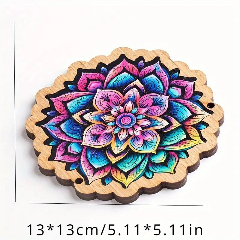 Galaxy inspired irregular wooden puzzle colorful blooms high difficulty level perfect for christmas & halloween gifts