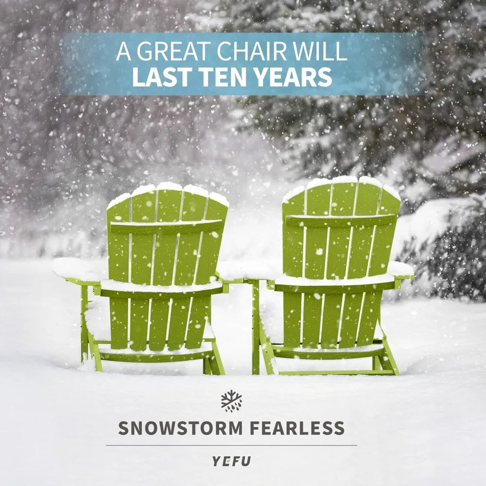 Adirondack chairs set of 2: plastic - patio with wood texture - outdoor chair hips - lawn fire pit