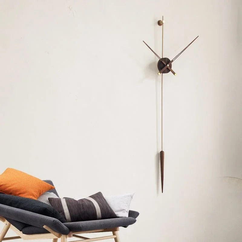 Modern large wall clock living room spain wood clocks art individual watches noiseless interior ornaments minimalist