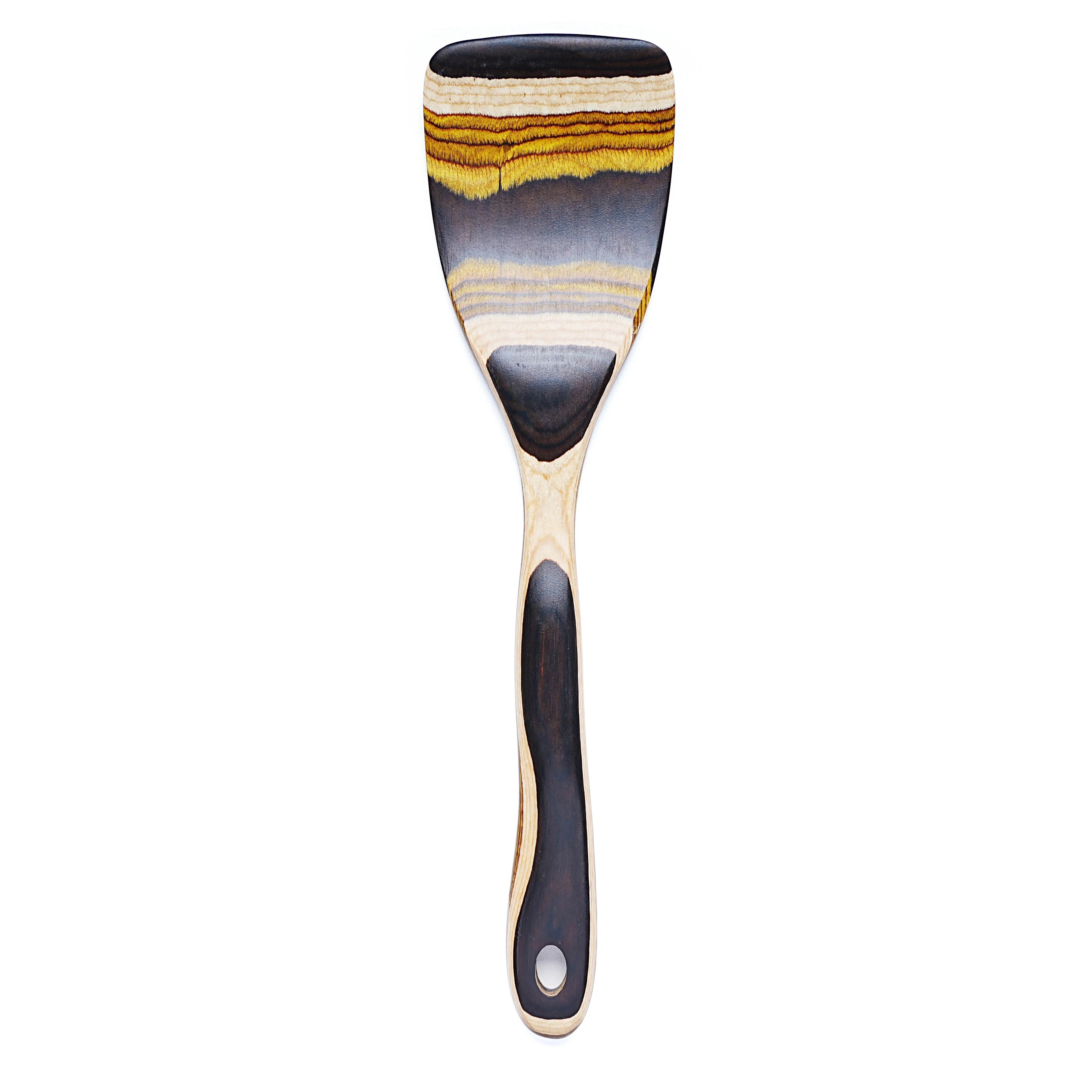 Ik kitchen utensils 7pcs pakkawood cooking set wooden spoons for wood spatula with non-slip handle - turner / china