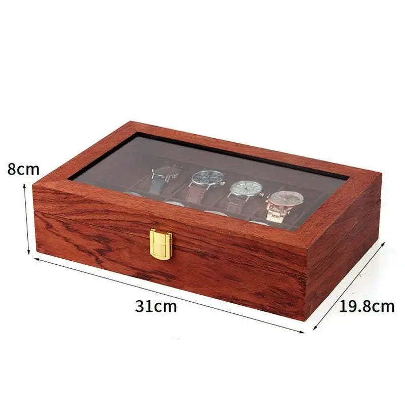 Nordic minimalism 12 slots men jewelry storage vintage wooden watch box display organizer caja almacenamiento - united