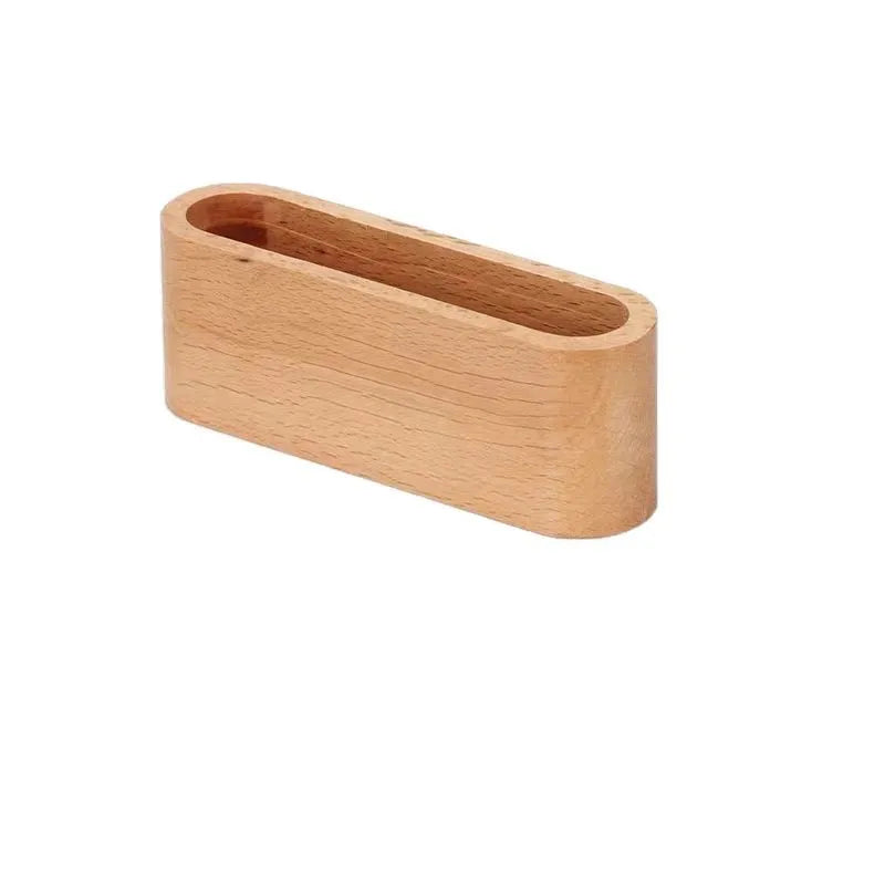 Desktop accessories storage box wooden business card holder note display rack office supplies stationery - united