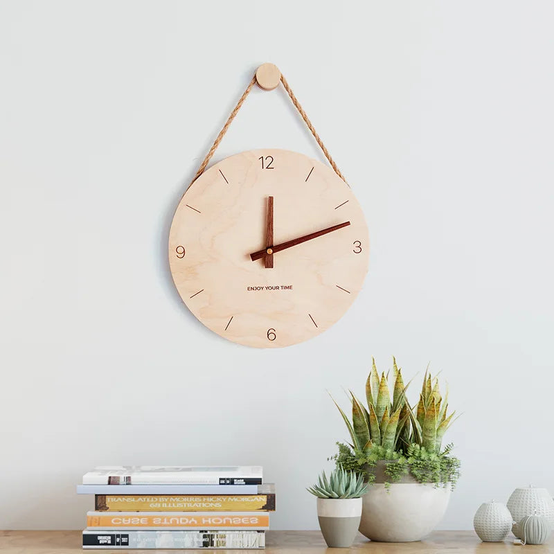 Wooden sling creative wall clock nordic japanese hot-selling home living room decoration