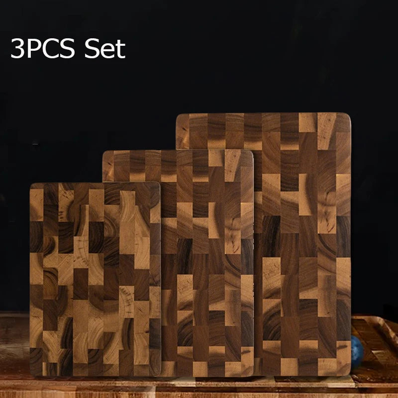 3pcs bamboo cutting board durable wood boards for kitchen chopping solid non-slip cut vegetable fruit - e-3pcs