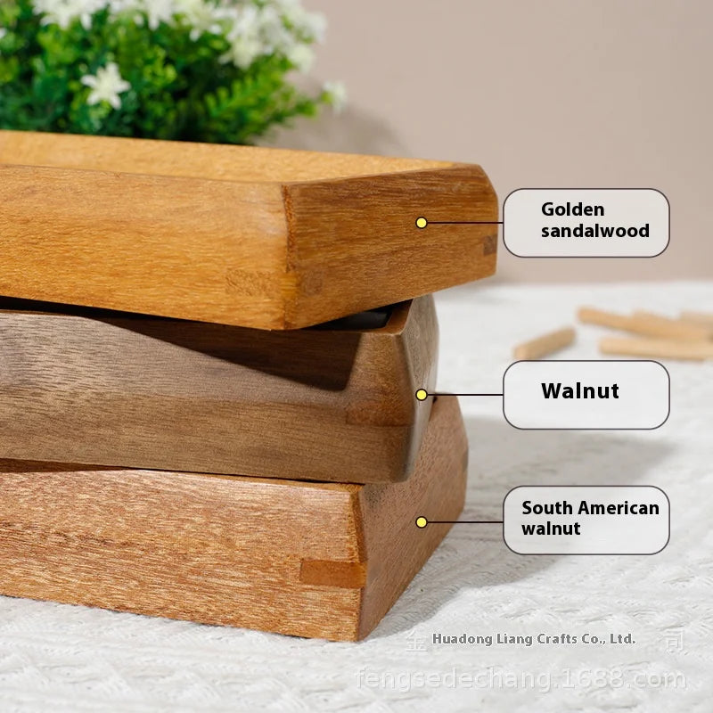 Solid wood black walnut mortise and tenon round corner picture frame elegant couple’s photo display stand home decor