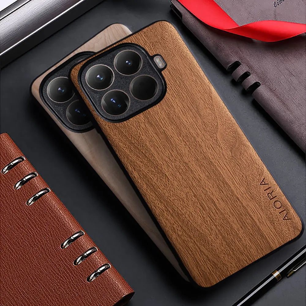 Case for xiaomi 15t pro 15 14t 13t 12t ultra funda bamboo wood pattern leather back cover xiaomi 15t pro 14t 13t case