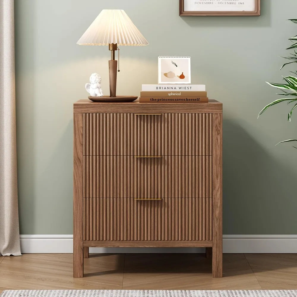 Nightstand with 6 drawers dresser and sets bedside tables mid century nightstands wide for bedroom,