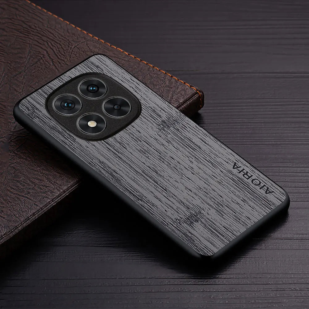Case for xiaomi note 14 pro plus 4g 5g funda bamboo wood pattern leather new phone cover luxury coque redmi case