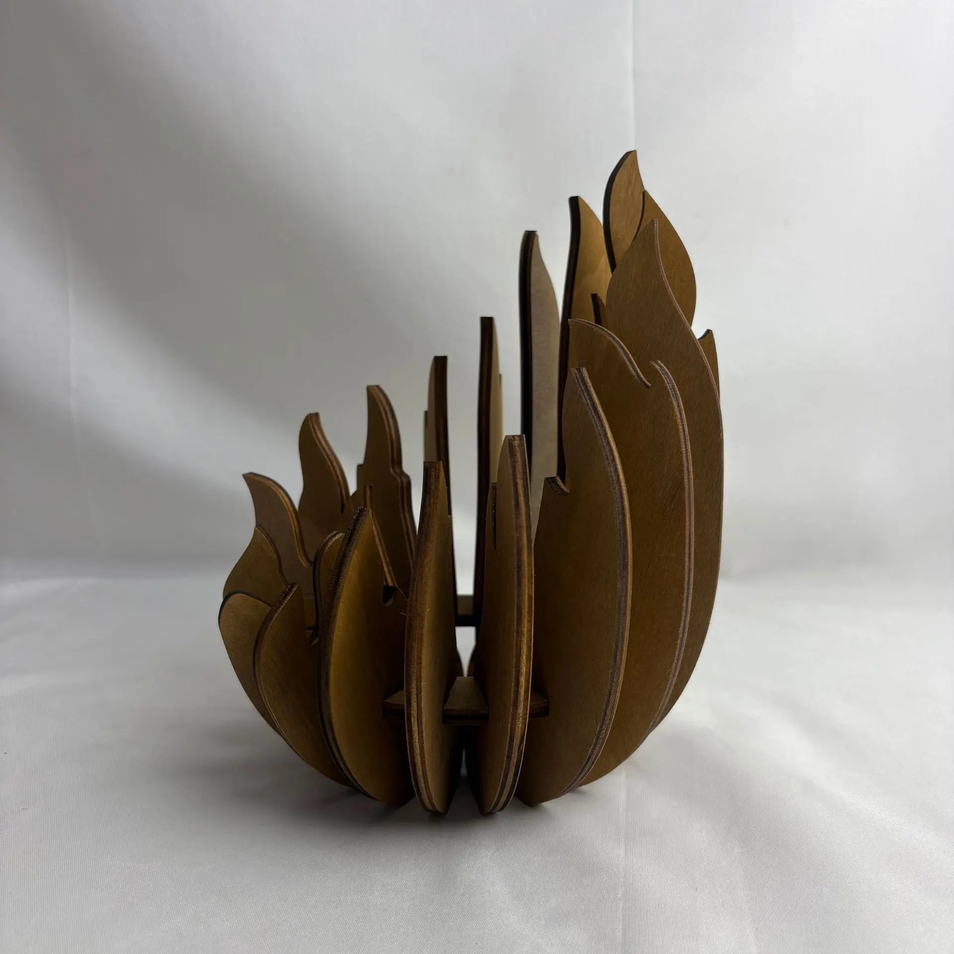 Lotus-shaped candle holder wooden creative candlestick without candles manual assembly diy decoration - brown