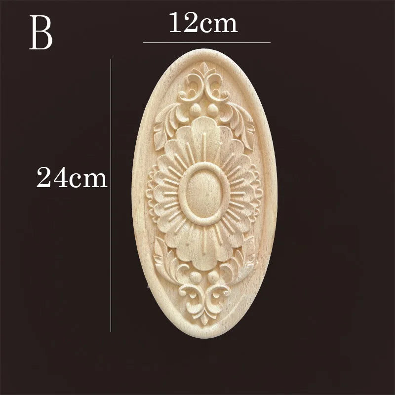 Vintage style rubber wood applique for living room cabinet easy-install onlays diy renovation upgrade furniture