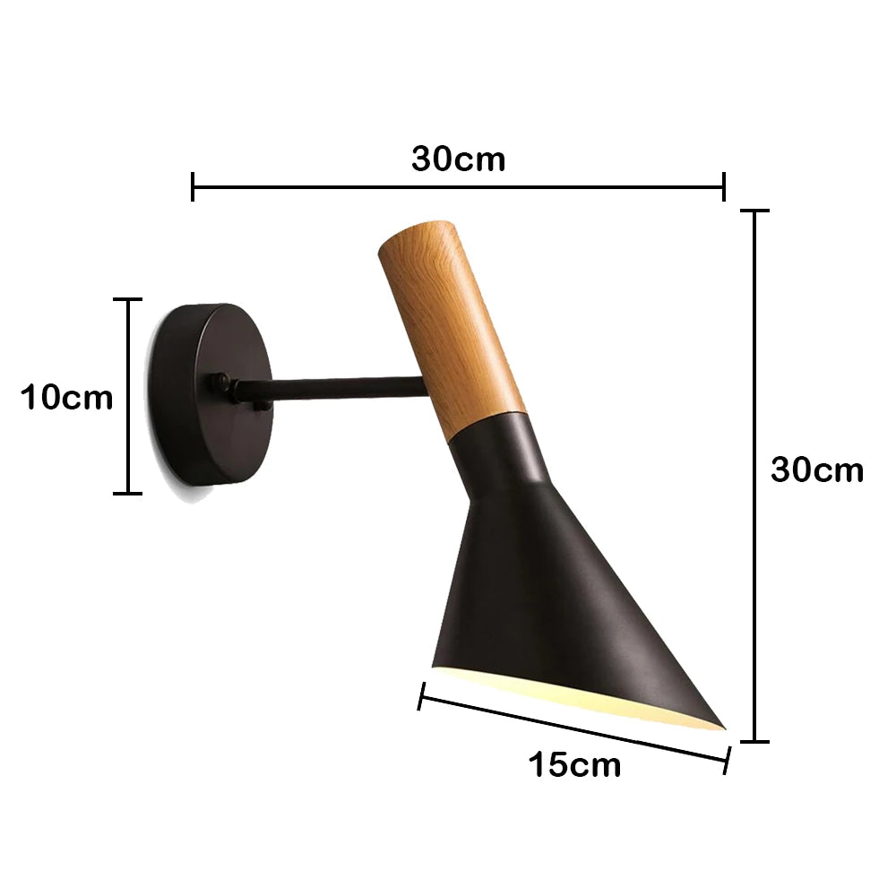 Nordic led wall lamp wood creative lighting fixture guest room balcony staircase sconce bedroom bedside decor light