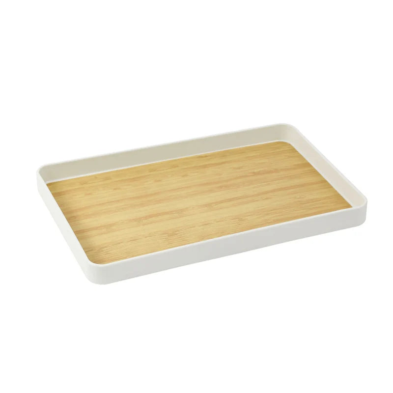 Pp rectangular plate tray teacups kettle water cups dinner household anti-slip imitation wood grain flat bottom trays