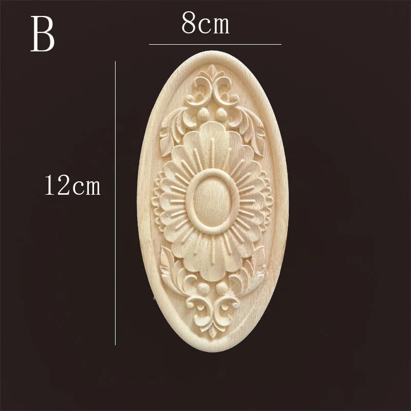 Vintage style rubber wood applique for living room cabinet easy-install onlays diy renovation upgrade furniture