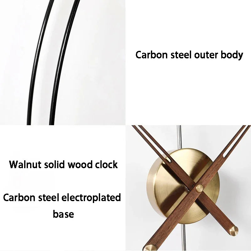 Spanish minimalist wall clock creative luxury living room art clocks solid wood pointer large silent movement