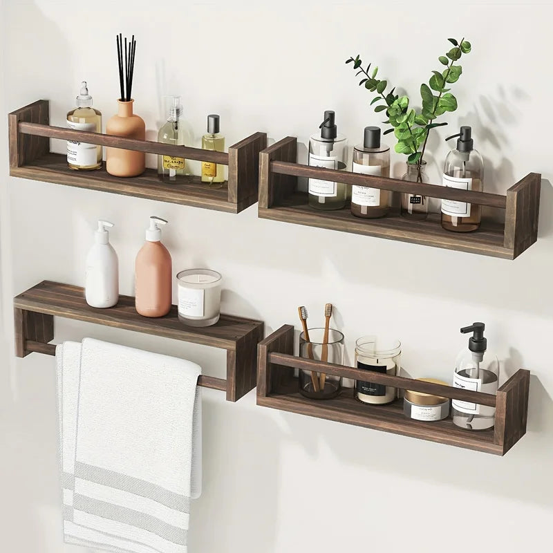 Floating nursery book shelves for wall set of 4 bookshelf kids room small wood shelf bookshelves baby teen