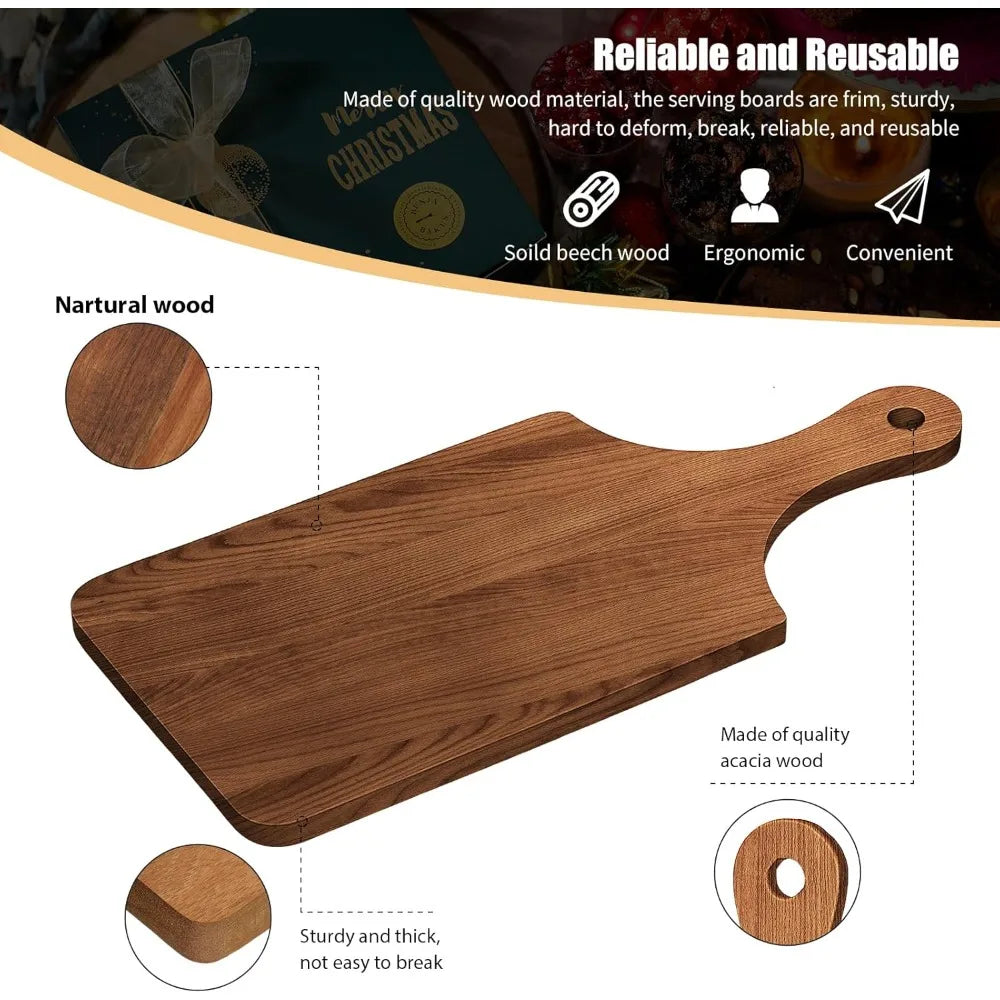 12 pcs bulk cutting board wood chopping with handle laser engraving wooden serving trays charcuterie for customized