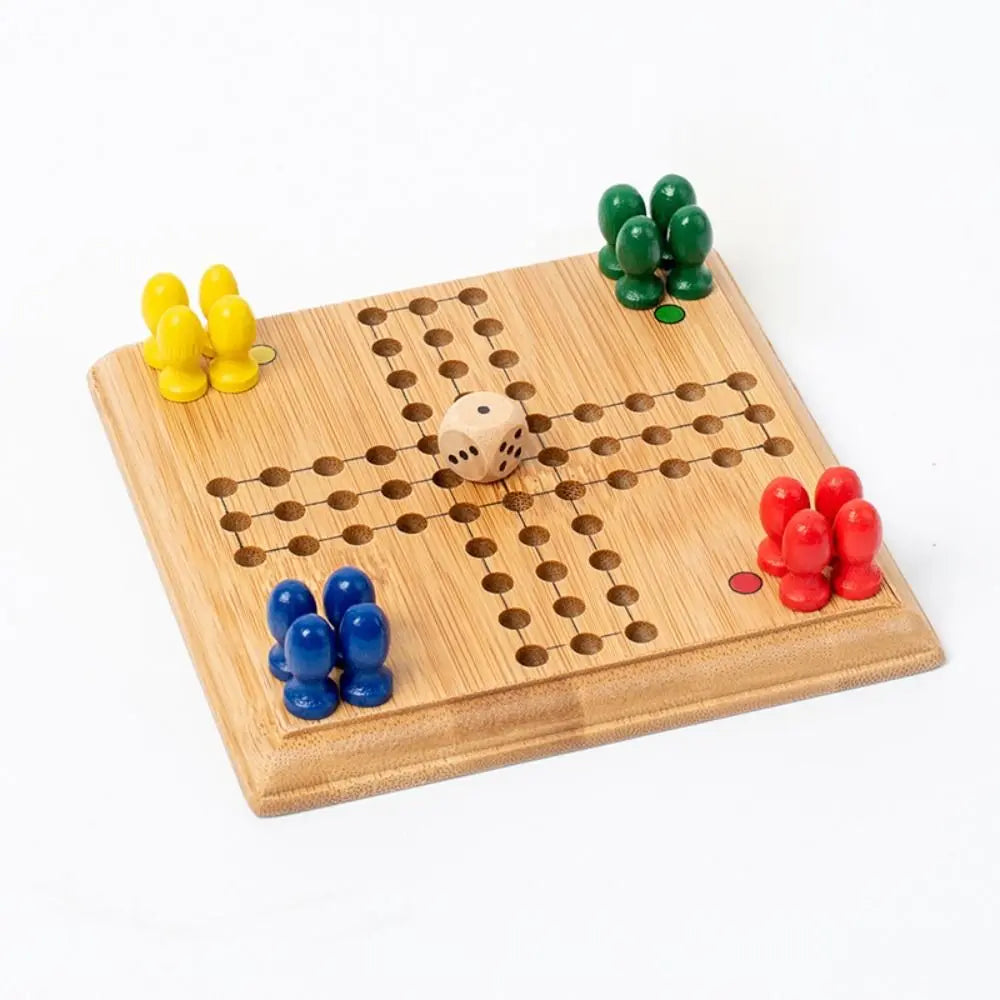 Wooden mini chess borad game chessboard improve intelligence travel backgammon checkers educational portable