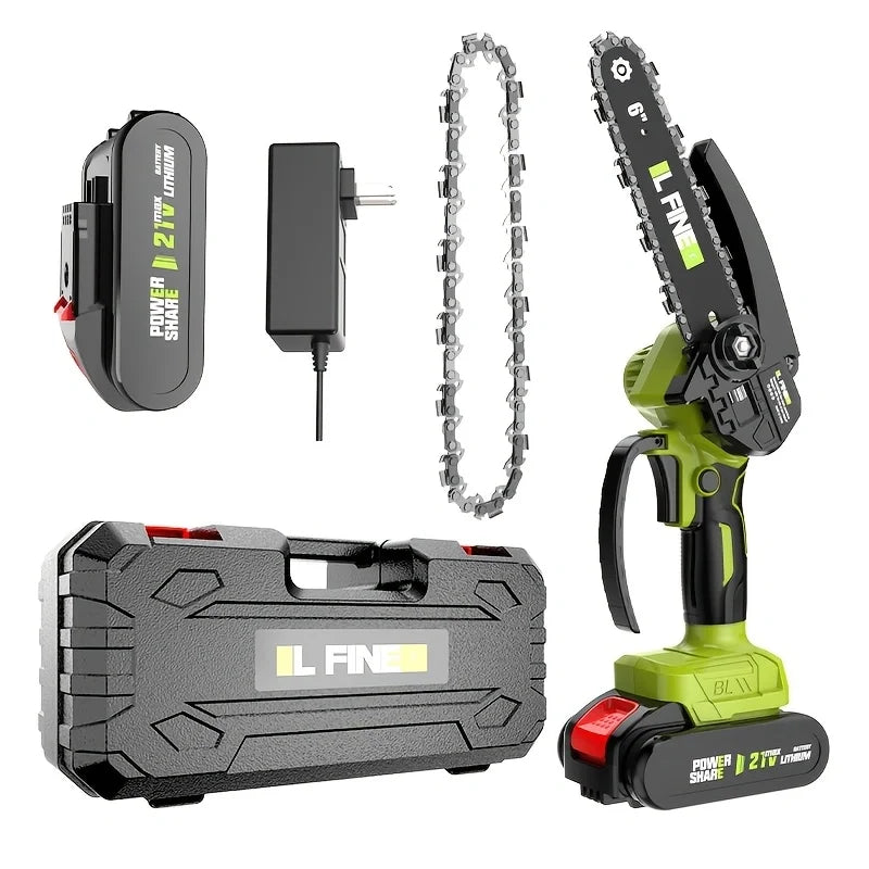 Mini chainsaw woodworking with small handheld electric 6-inch logging sawzall portable - 1 battery / united states