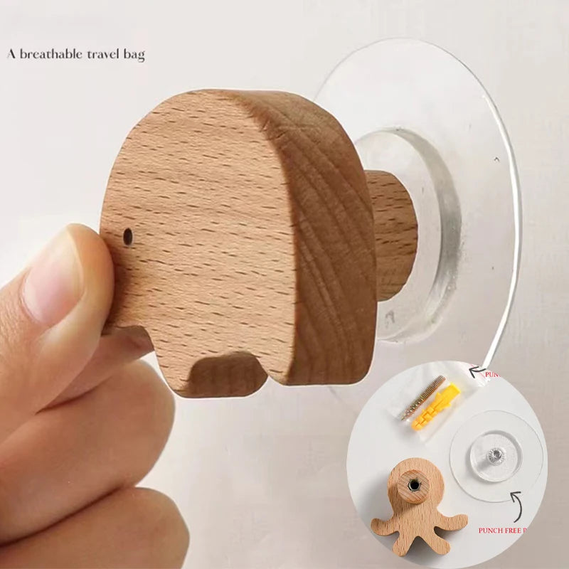 3pcs wood hooks organization wall holder clothes hanger keychain door hook bathroom kitchen accessories deco for home