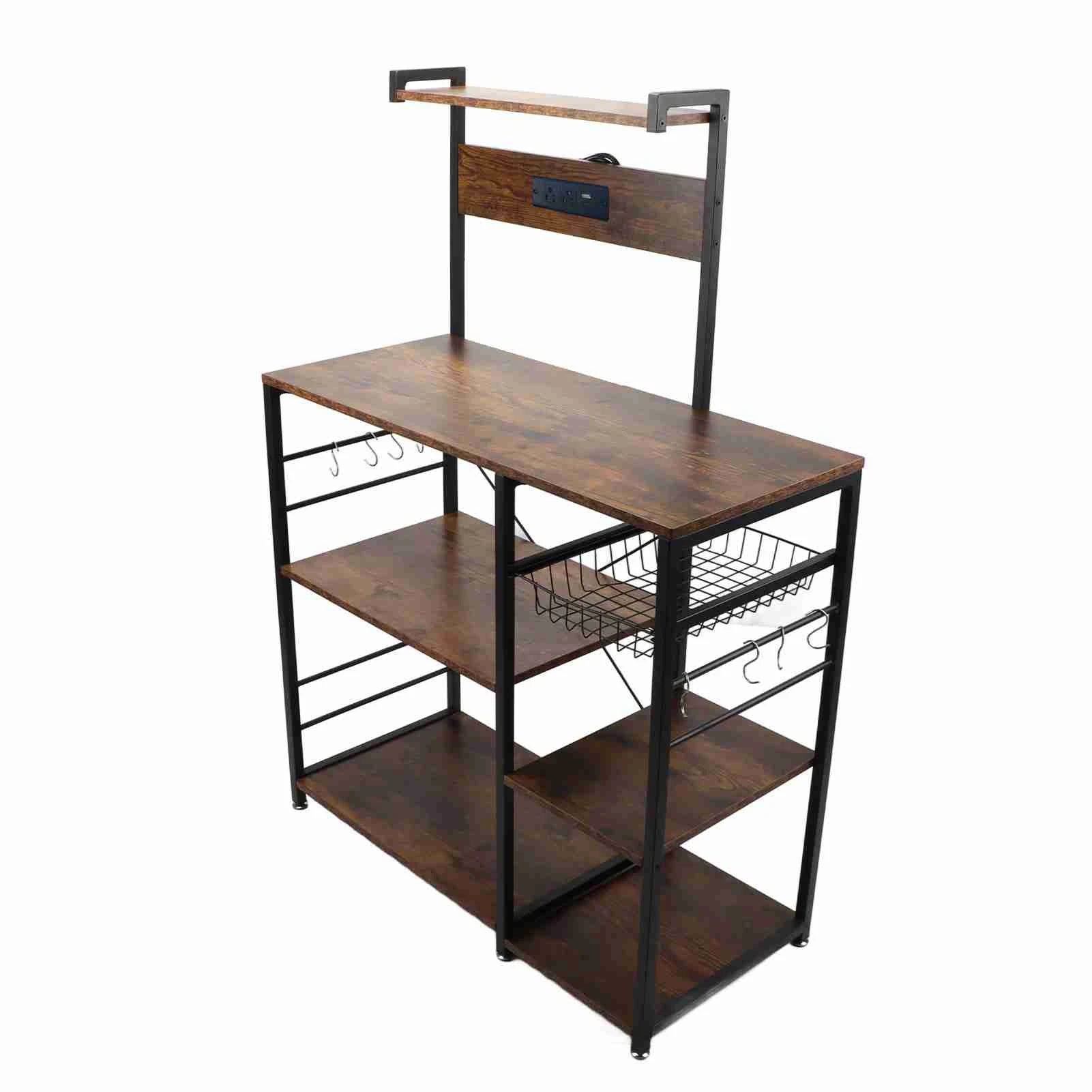 kitchen-bakers-rack-steel-wood-multi-tier-microwave-oven-stand-rust-resistant-coffee-bar-station-kitchen-utility-storage-shelf