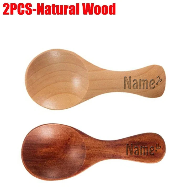 Customized short handle small natural wooden spoonstea coffee kitchen spice condimentsalt sugar enduring mini spoon