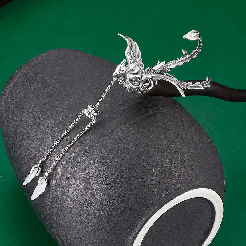 s925-sterling-silver-hair-sticks-for-women-sandalwood-phoenix-tassel-hair-forks-hairpin-headdress-hairwear-jewelry-wholesale