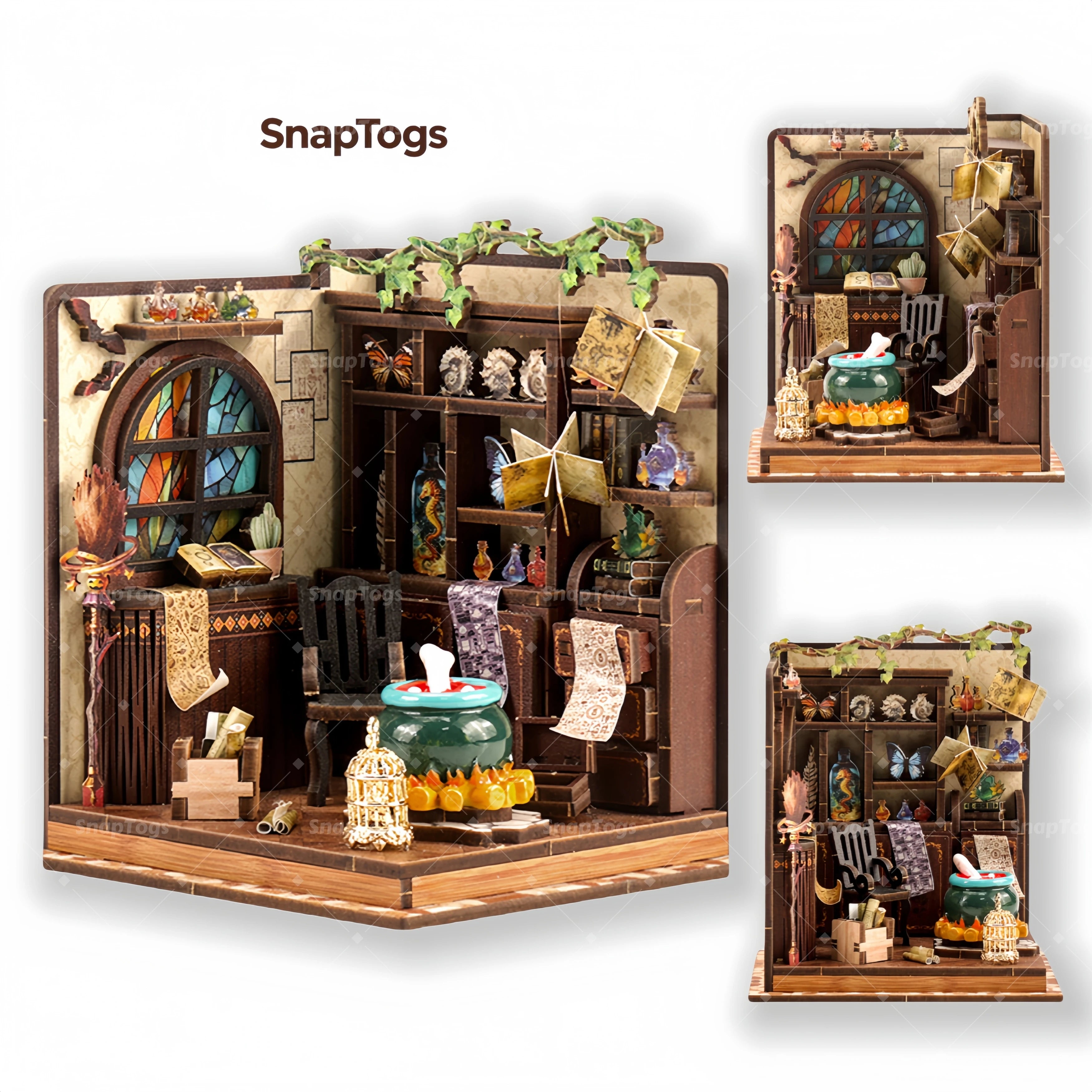 Snaptogs 3d wooden puzzle alchemy master creative handmade miniature house model new design diy kit dreamy gift