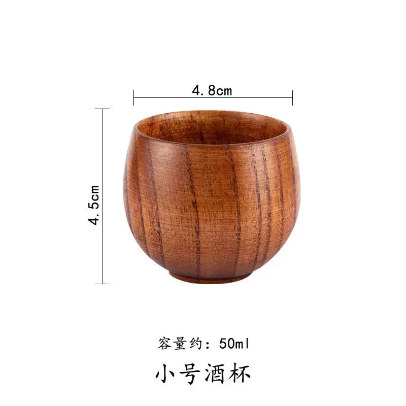 Wooden big belly cups handmade jujube wood handle beer tea coffee milk water cup kitchen bar drinkware for 1pc - small