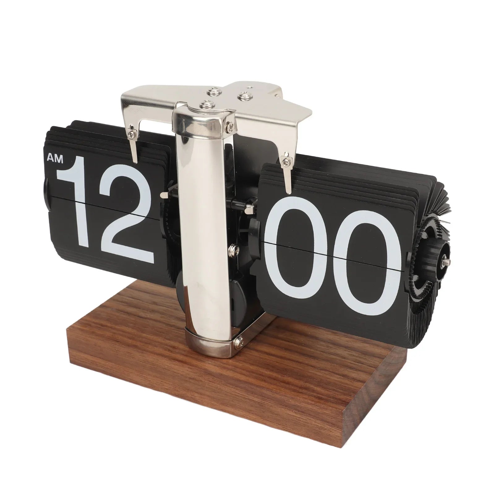 Flip desk clock digital retro with automatic rotating tube battery operated mechanical melting for decoration - united